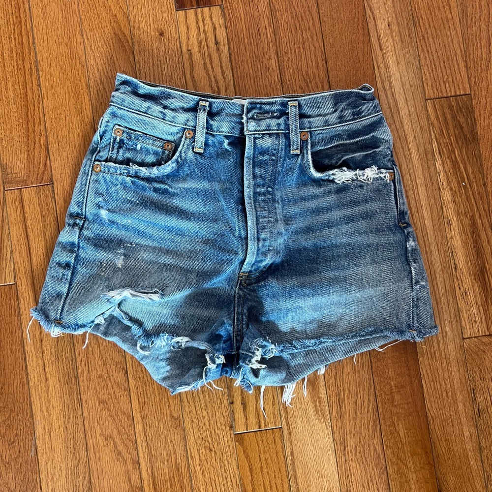 Agolde Parker Denim Cutoff Shorts